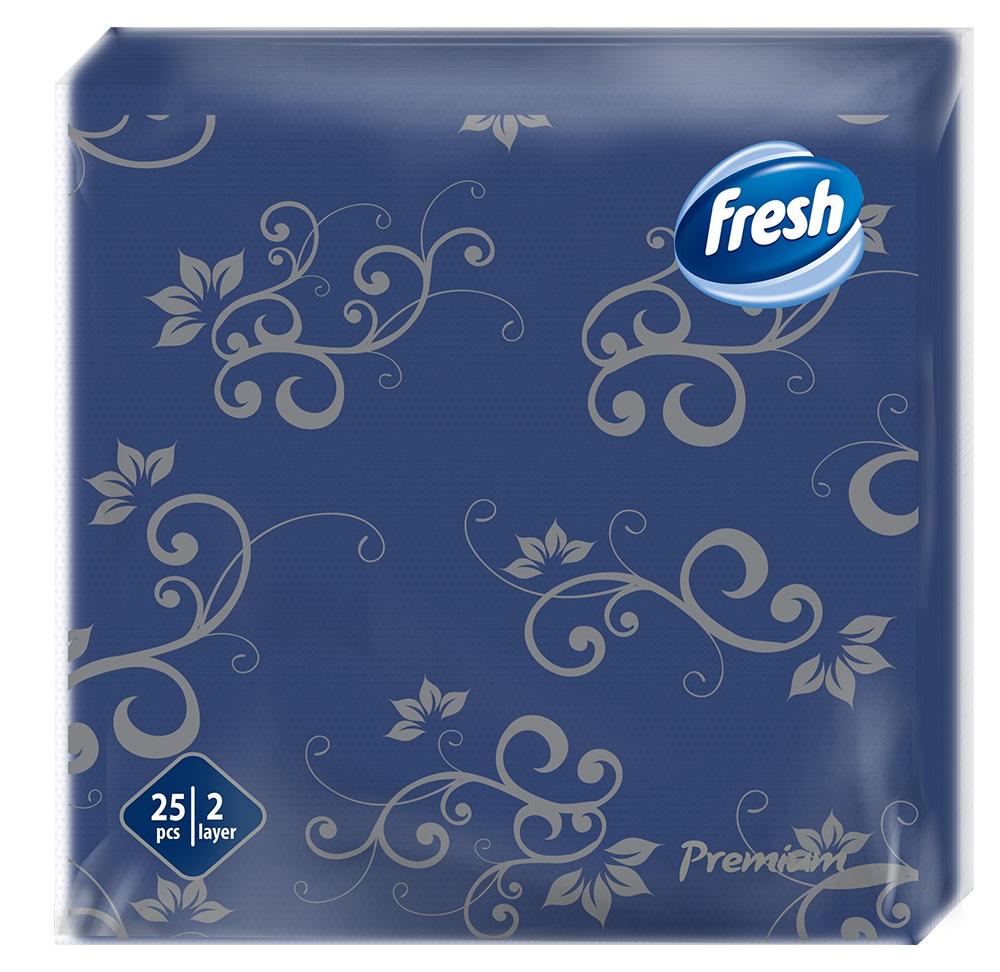 FRESH Salvete, Dekor, Premium, 38x38, 25 komada, Tamnoplave