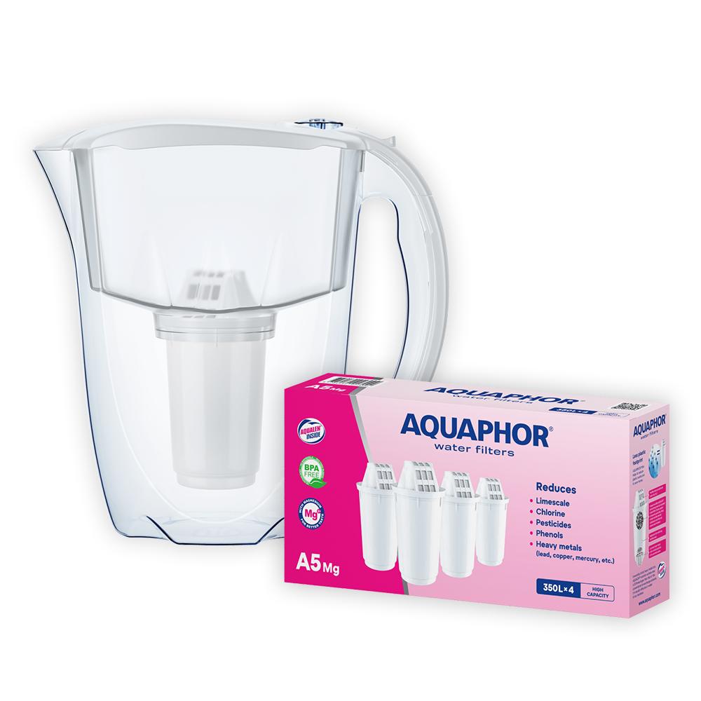 Selected image for Aquaphor Prestige Bokal za filtriranje vode + Aquaphor A5 Mg Filteri, 4 komada