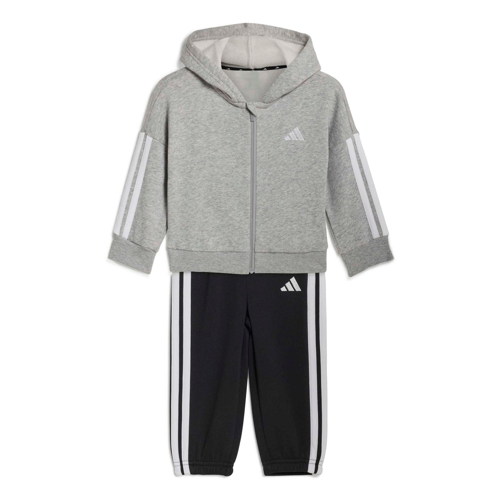 Adidas Komplet trenerka za dečake I 3S Fz Fl Jog JY8589, Sivo-crna