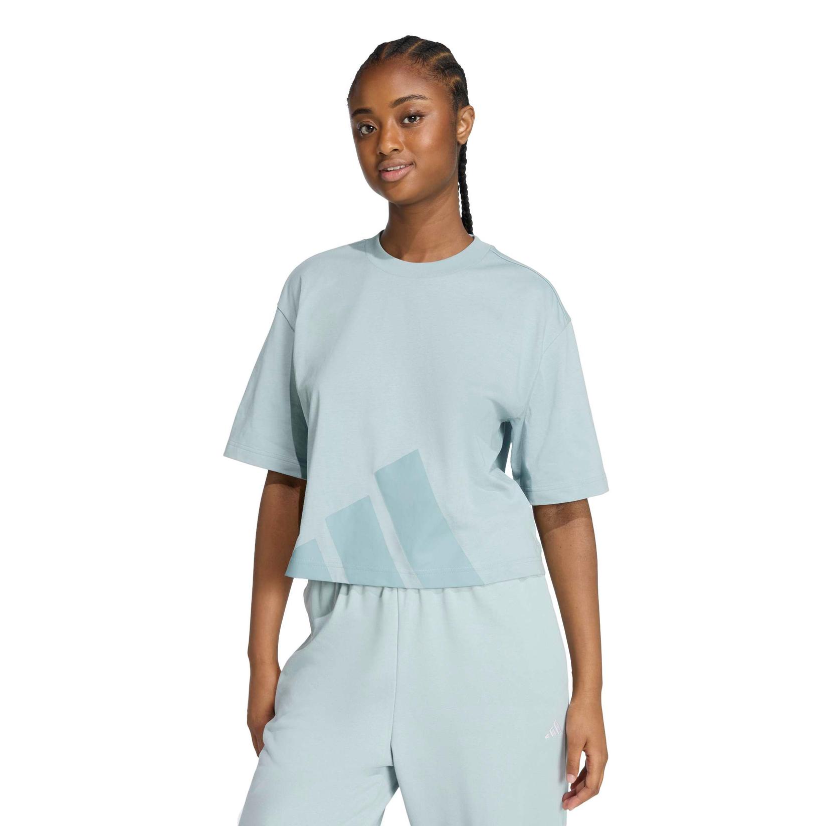 Adidas Ženska majica W Bl Sj Bf T KC5236, Okrugli izrez, Svetloplava