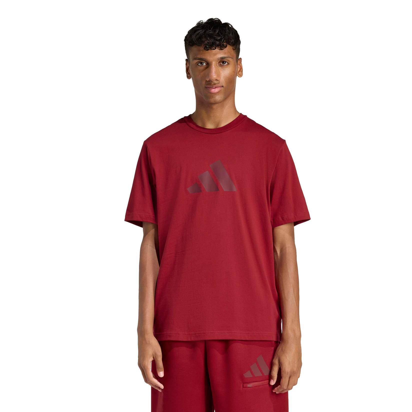 Adidas Muška majica M Fi Sl T KD7647, Okrugli izrez, Bordo