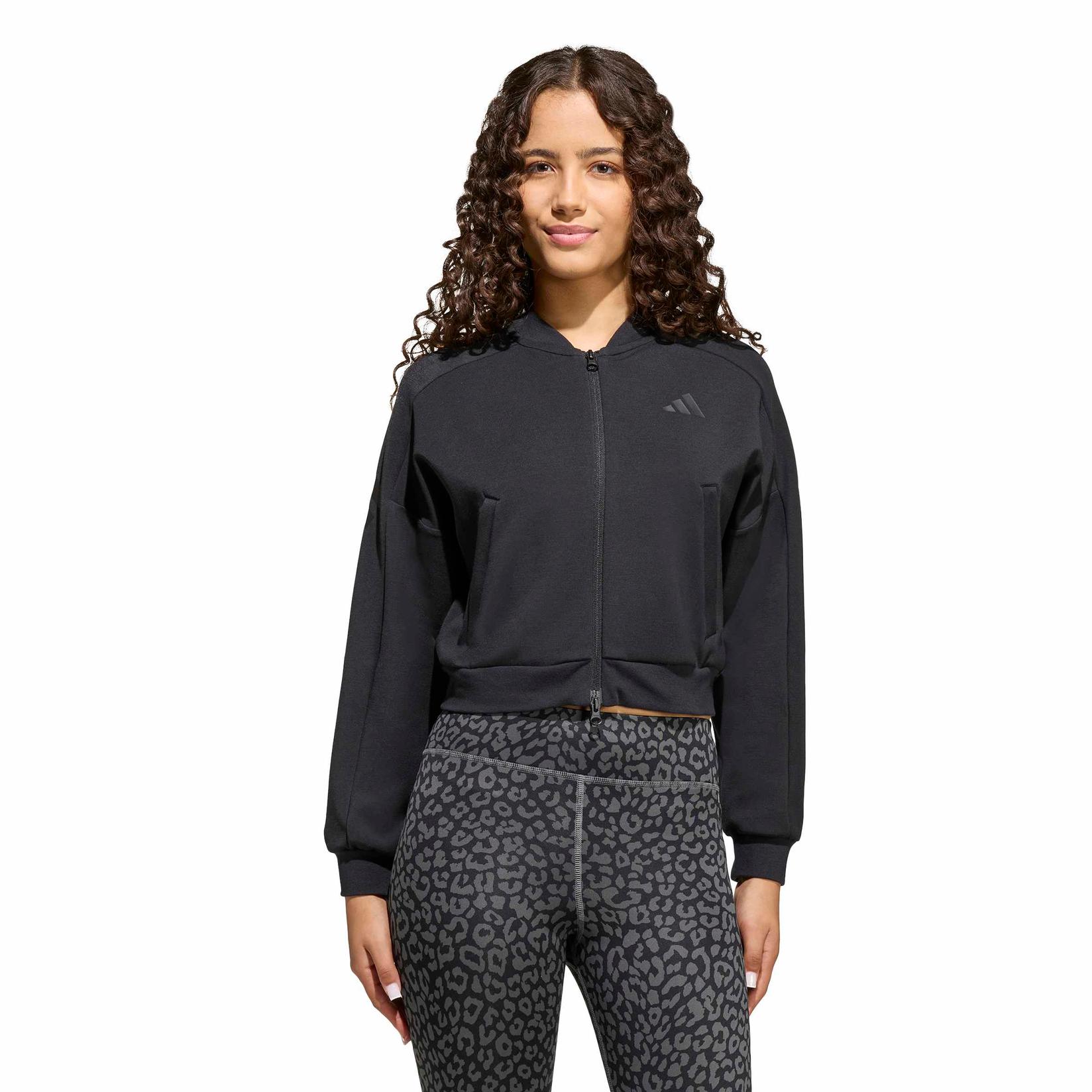 Adidas Duks za devojčice Jg Fi 3S Fz, KR2253, Crni