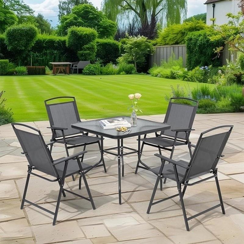 Baštenski set Sto i 4 stolice, Crni