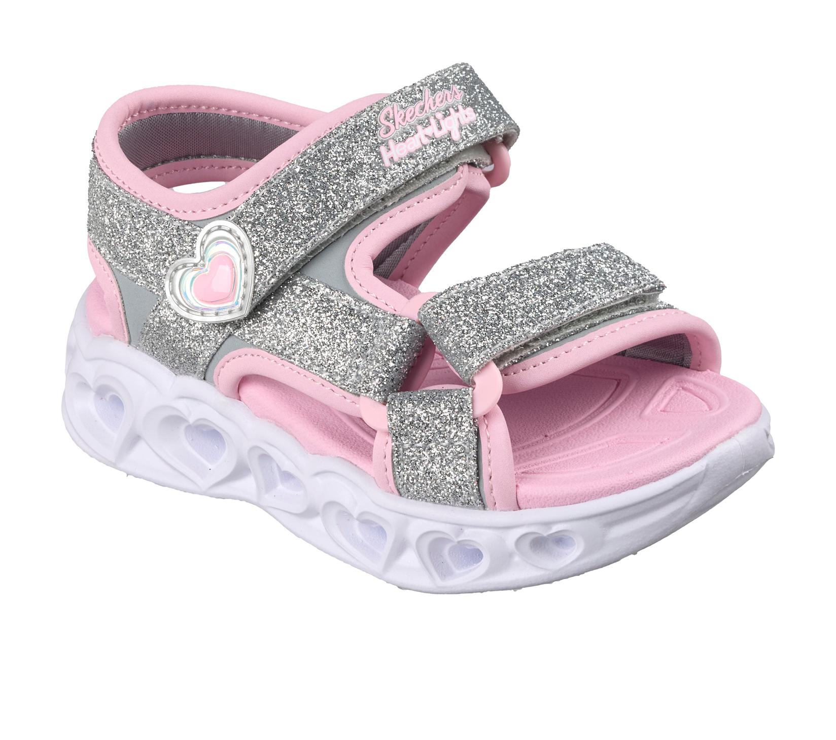 Skechers Sandale za devojčice S Lights Heart Lights Sandal, 303114N-SLPK, Srebrno-roze
