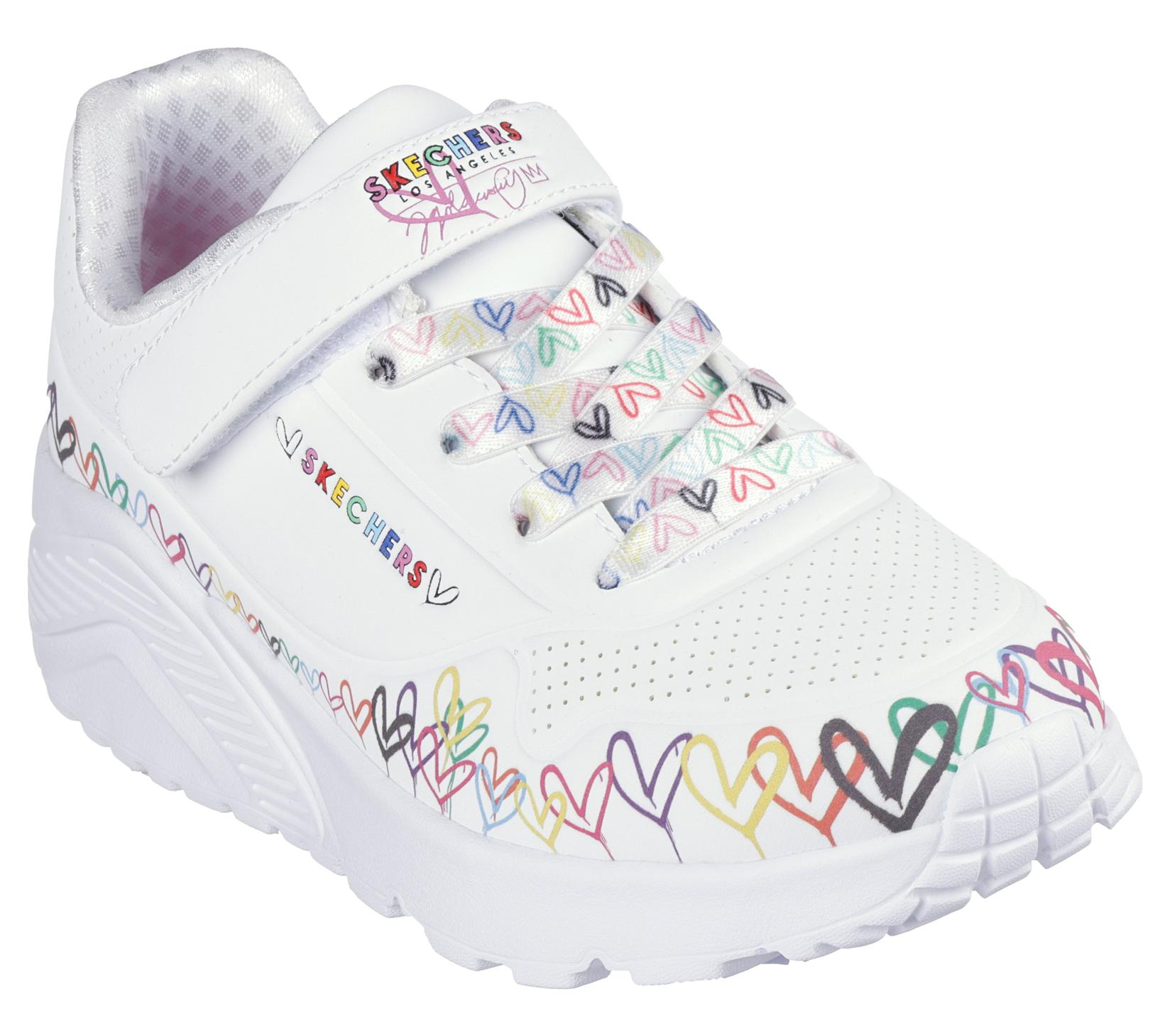 Skechers Patike za devojčice Uno Lite - Heart Craze, 314091L-WMLT, Bele