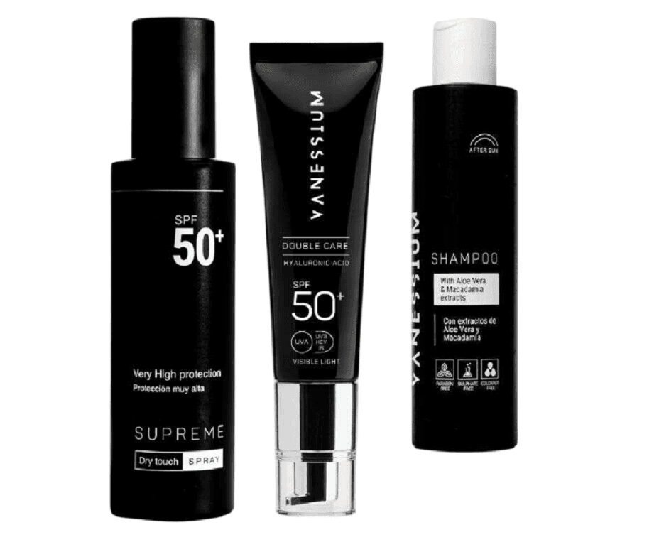 Vanessium Set Sprej za sunčanje - lice i telo 100ml, Šampon posle sunčanja 200ml, Krema za lice Hyaluron-om  SPF50+ 50ml