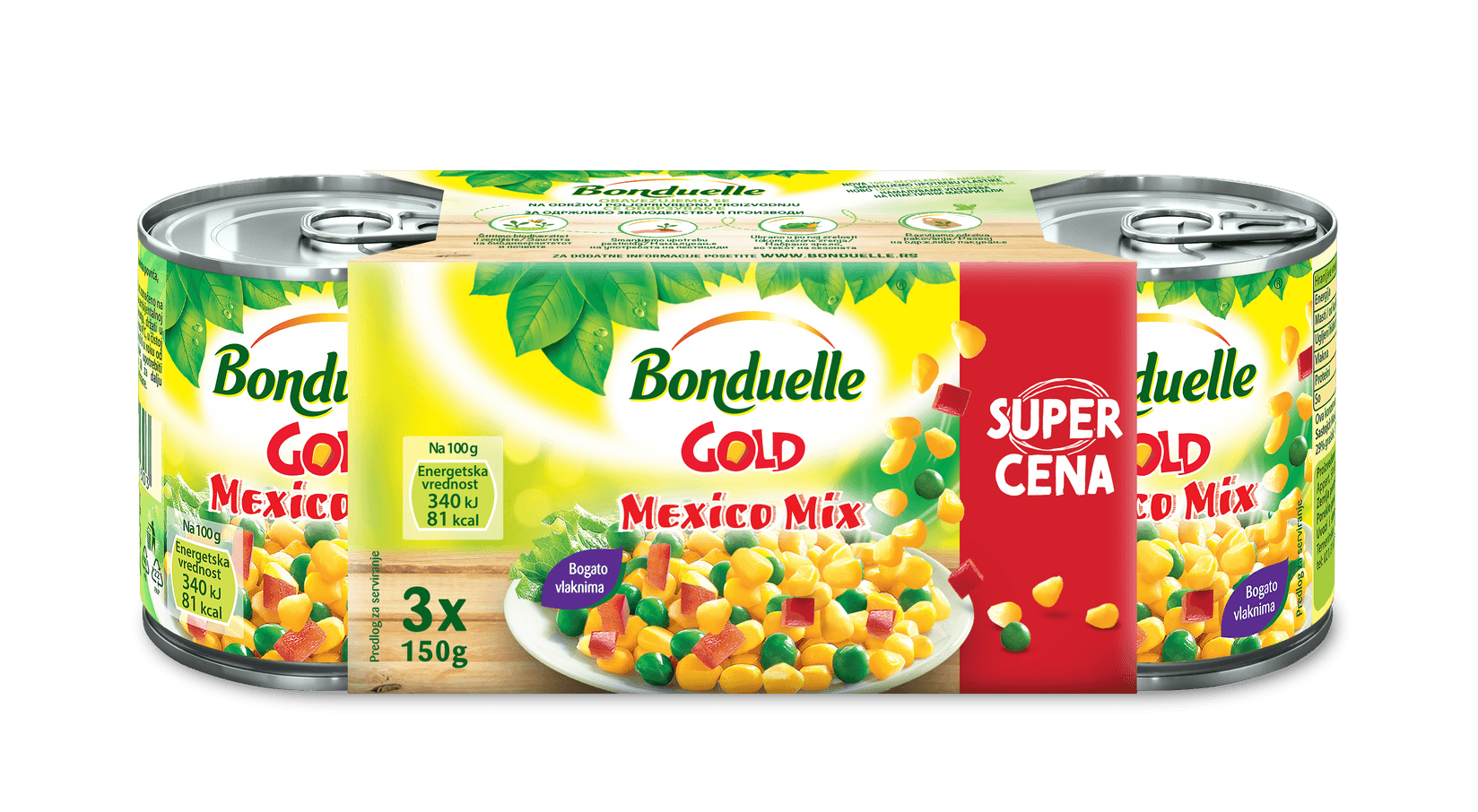 Bonduelle Mexico mix ,150g, 3 komada