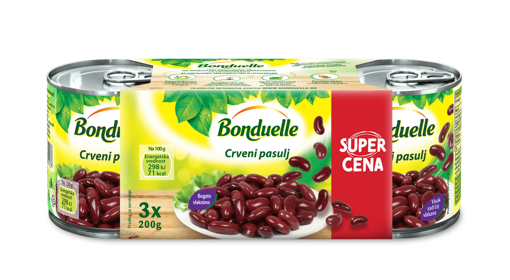 Bonduelle Pasulj, 200g, 3 komada