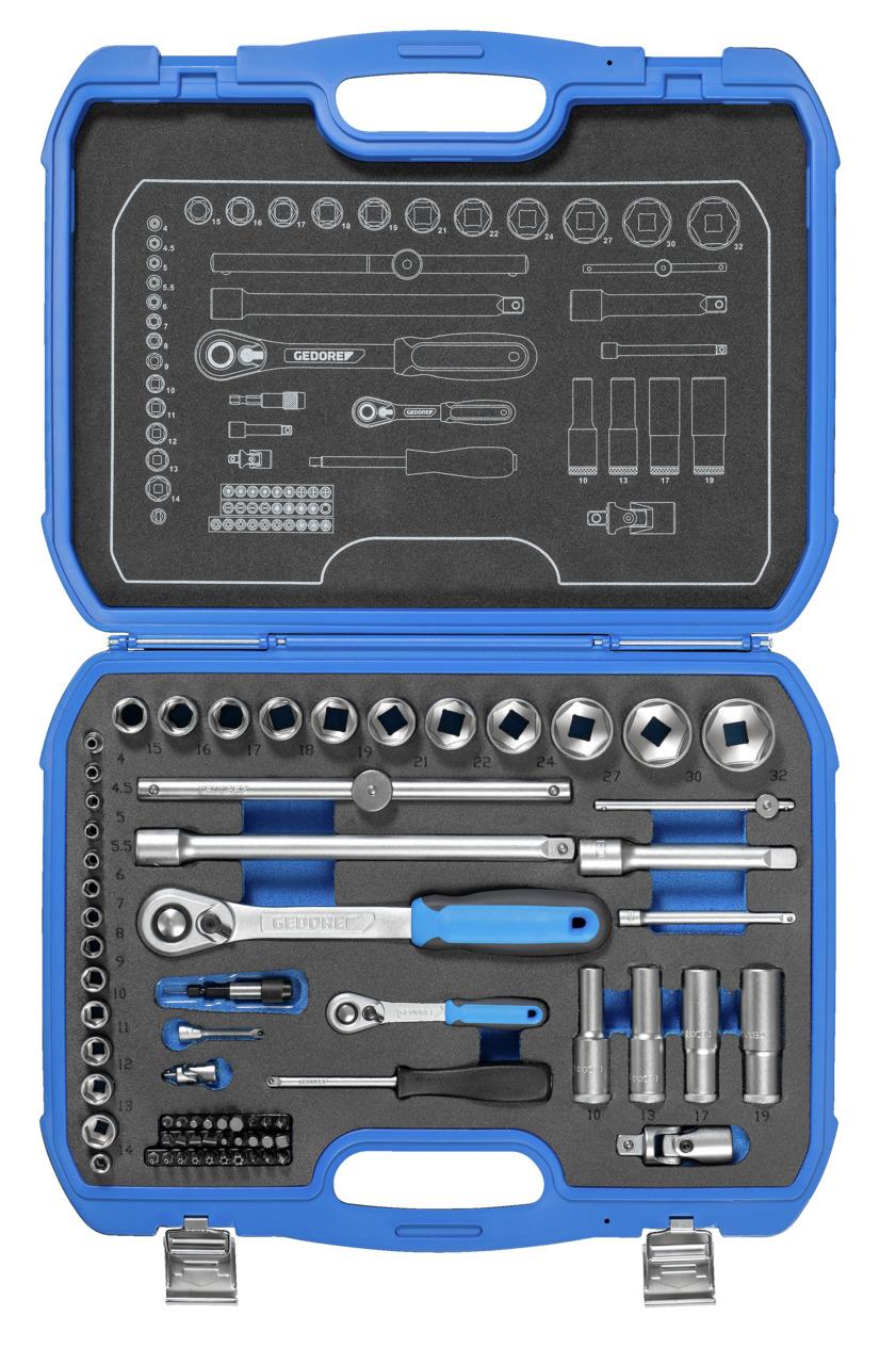 Gedore Set nasadnih ključeva 1/4 "+1/2" 19 BMC 20, 69 komada