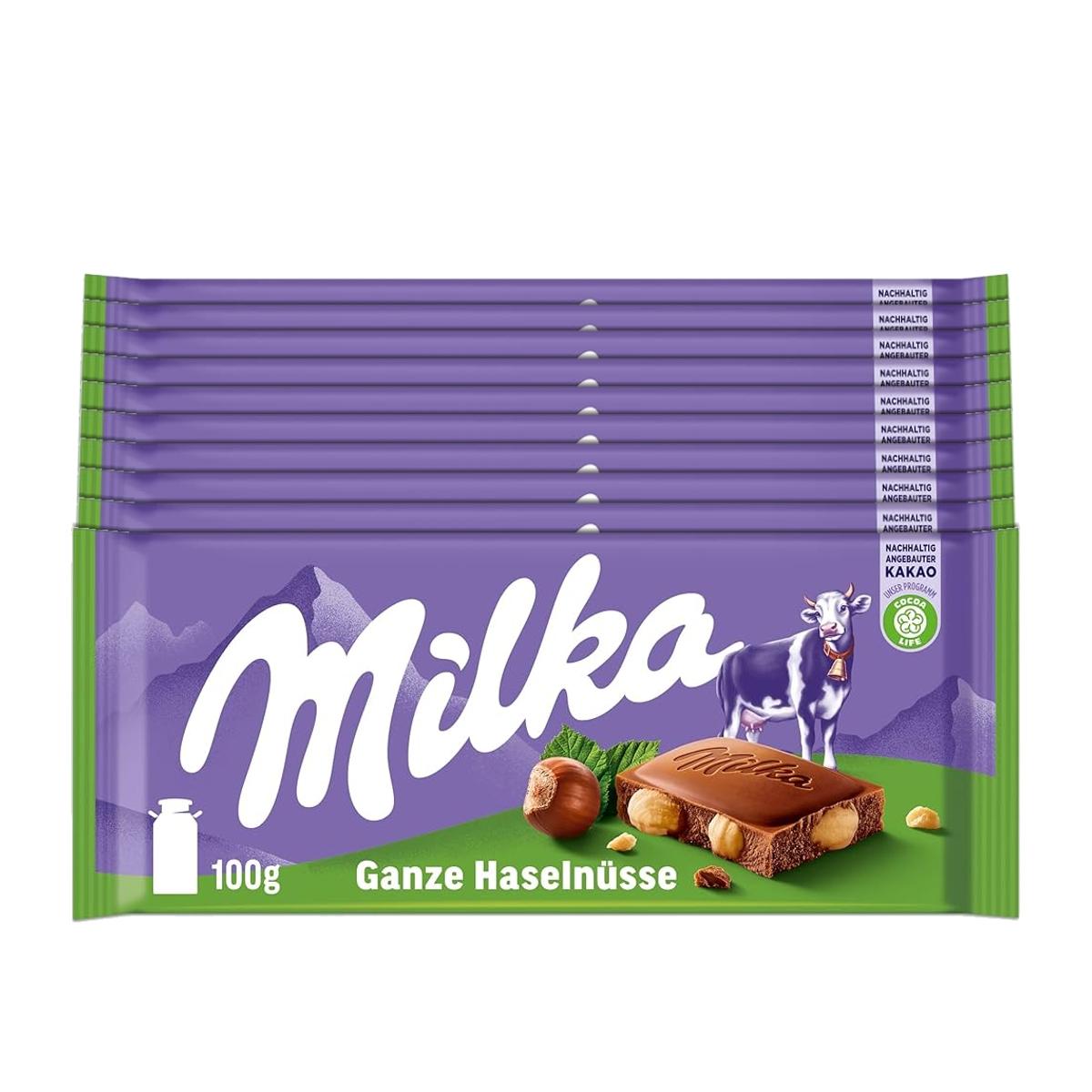 Selected image for Milka Wholenuts Čokolada sa lešnicima, 100g, 10 komada