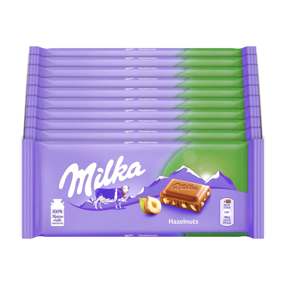Selected image for Milka Čokolada sa lešnicima, 80g, 10 komada