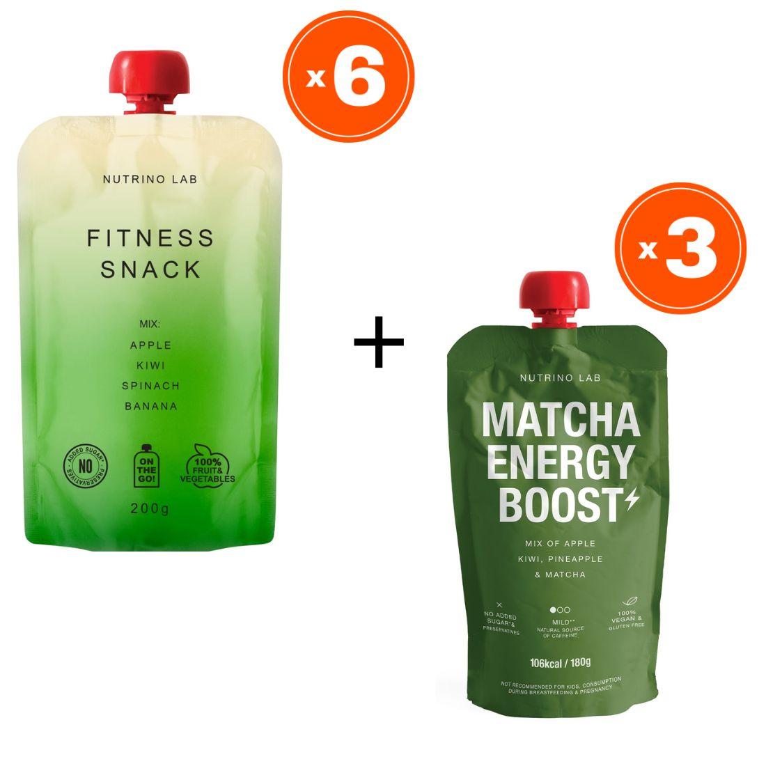 Nutrino Lab Pire Fitness Mix, 180g, 6 komada+Pire Matcha Energy Boost, 180g, 3 komada