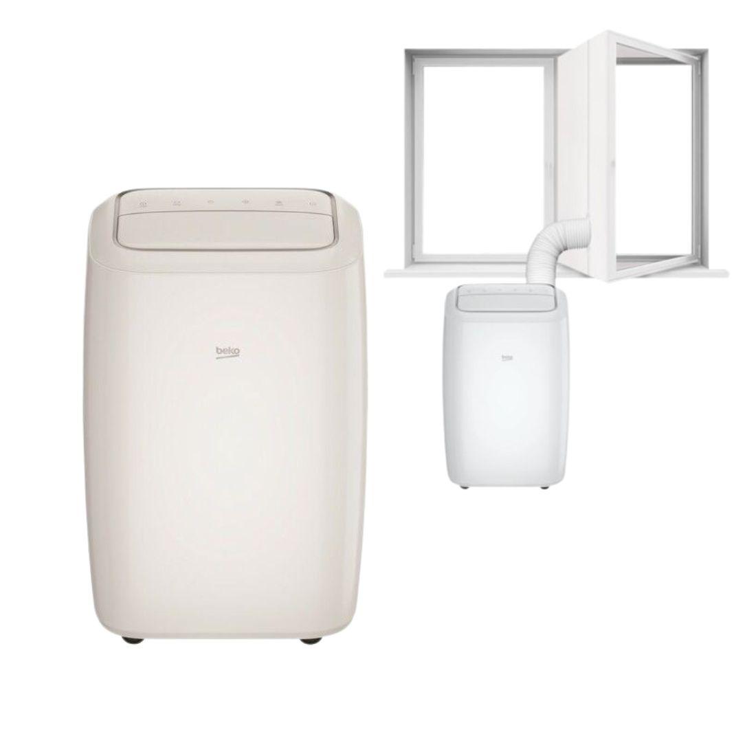 Beko Pokretna klima BP 1125 C, 11942 BTU, Bela+Kit za prozor za odvod za prenosive klime