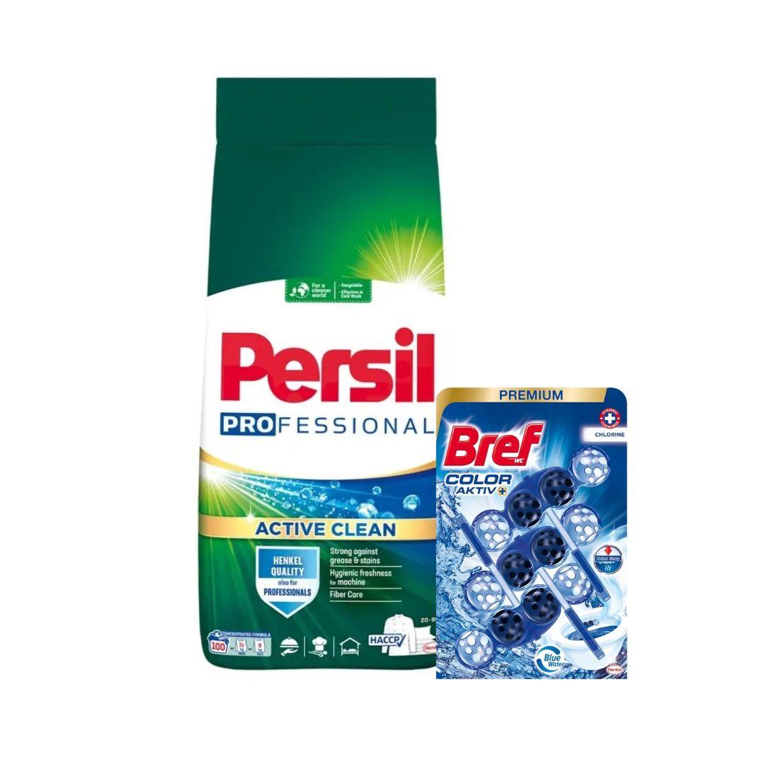 Persil Prašak za veš Powder Regular, 7.5 kg+Bref WC kuglice Activ chlorine, 3x50g, Plave