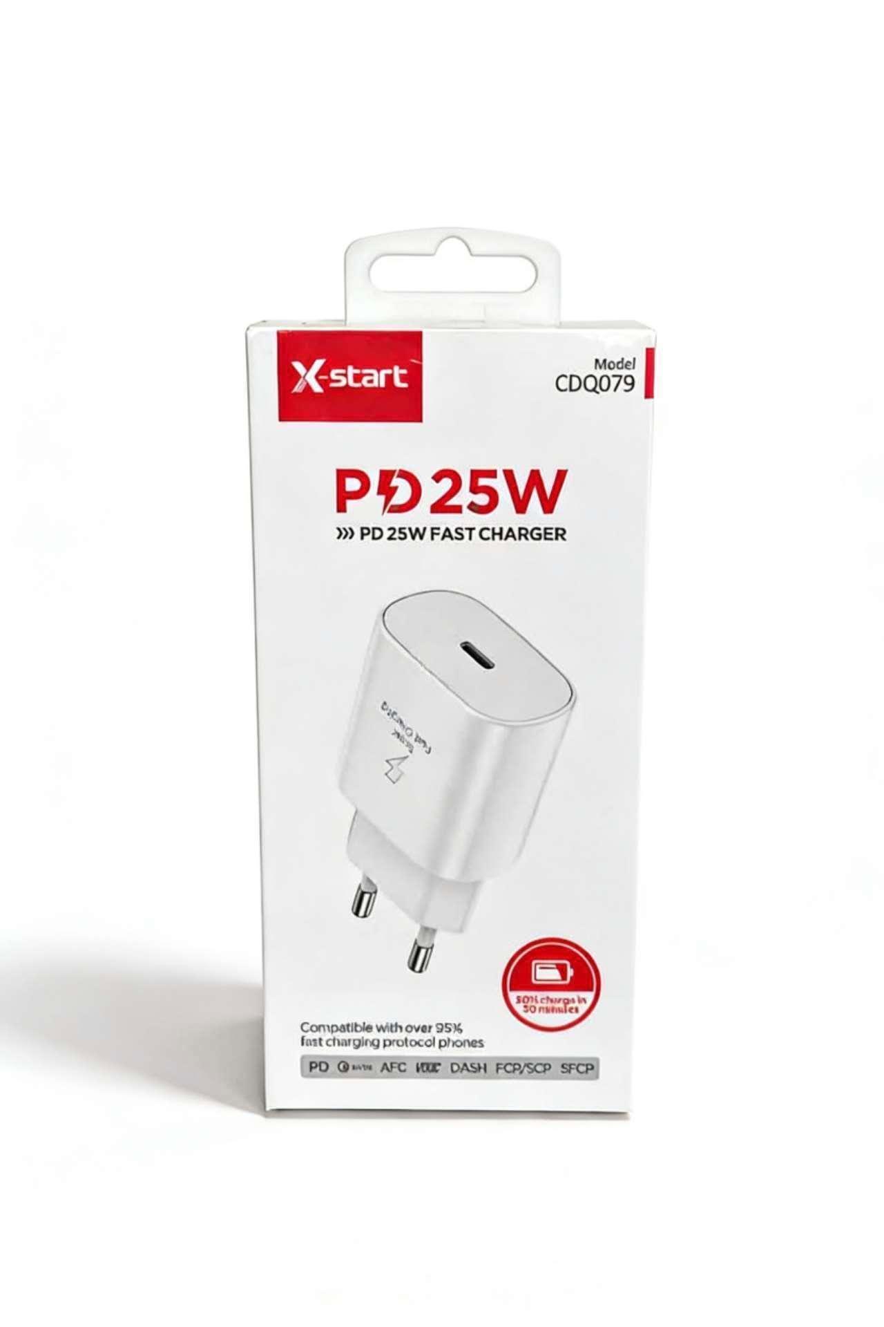 X Start Brzi punjač za telefon, 25 W,Type-C, Beli