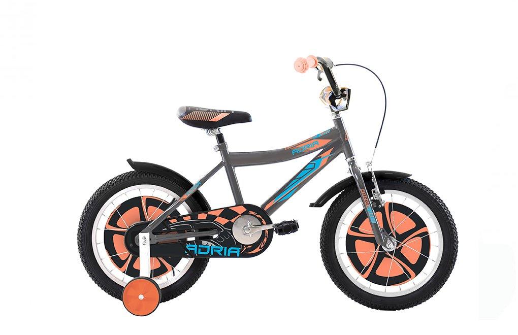 Adria Rocker Dečiji bicikl, 10"/16", Sivo-narandžasti
