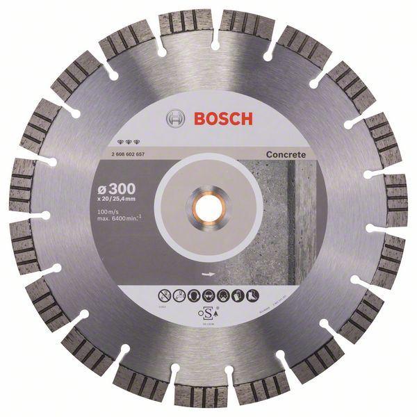 Selected image for BOSCH Dijamantska rezna ploča Best for Concrete Bosch 2608602657, 300 x 20,00+25,40 x 2,8 x 15 mm