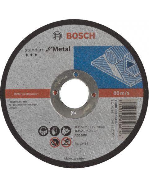Bosch Rezna ploča ravna Standard for Metal A 30 S BF, 115 mm, 22.23 mm, 2.5 mm, 2608603164, 25 komada
