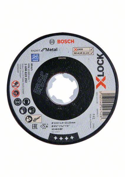 BOSCH Disk za ravno sečenje X-LOCK Expert for Metal 115x1,6x22,23 Bosch 2608619252, AS 46 S BF, 115 mm, 1,6 mm