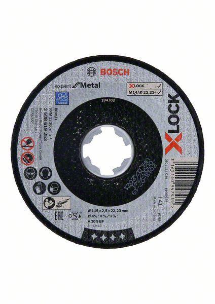 BOSCH Disk za ravno sečenje X-LOCK Expert for Metal 115x2,5x22,23 Bosch 2608619253, A 30 S BF, 115 mm, 2,5 mm