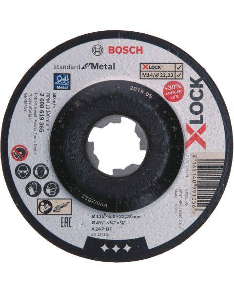 Bosch Brusna ploča za metal X-LOCK Standard izvijena 115 x 6 mm - 2608619365, 10 komada