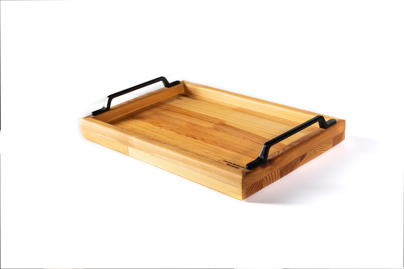 STRONG WOOD STUFF VELIČKOVIĆ Poslužavnik sa metalnim ručkama, Braon