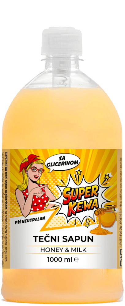 Super Kewa Tečni sapun, Med i mleko, 1000ml