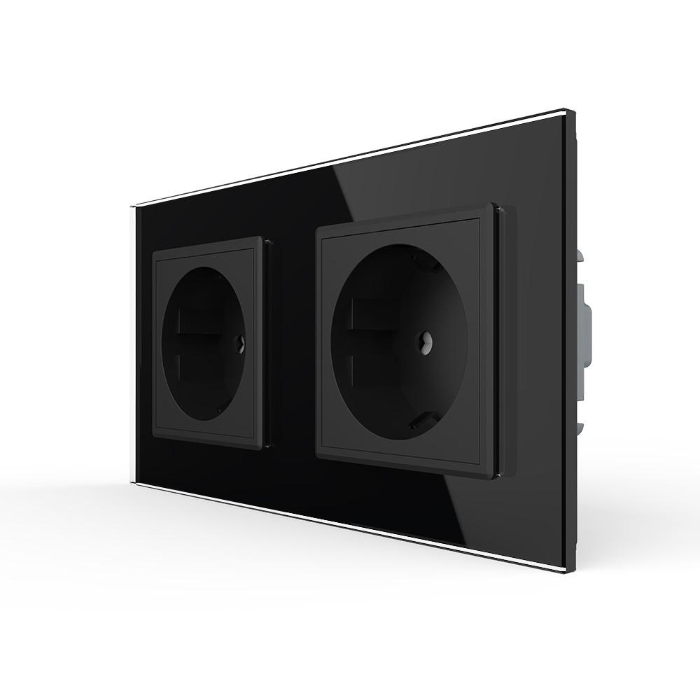 LIVOLO Dvostruka šuko utičnica, Crna