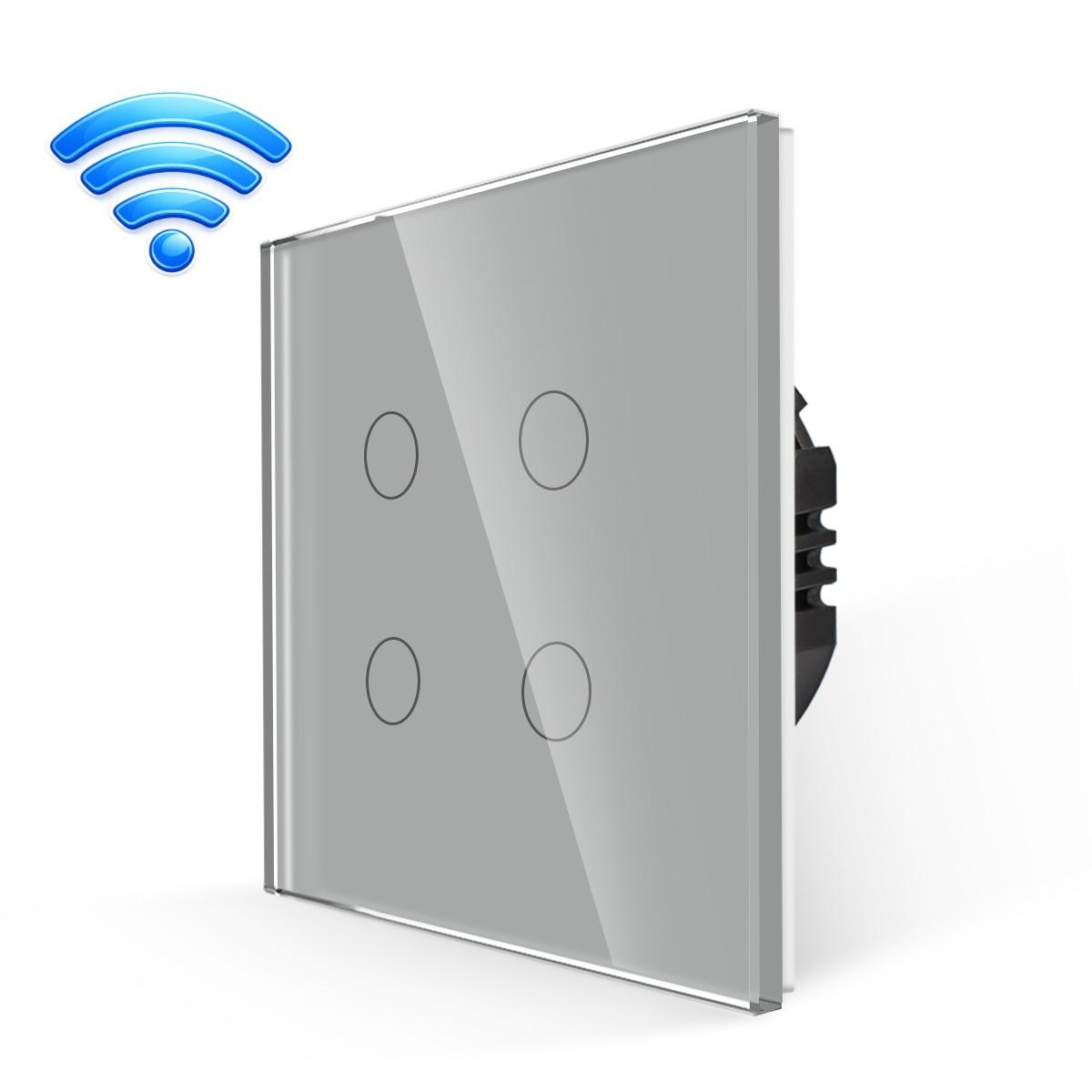 BingoElec Četvoropolni WiFi touch prekidač, Sivi