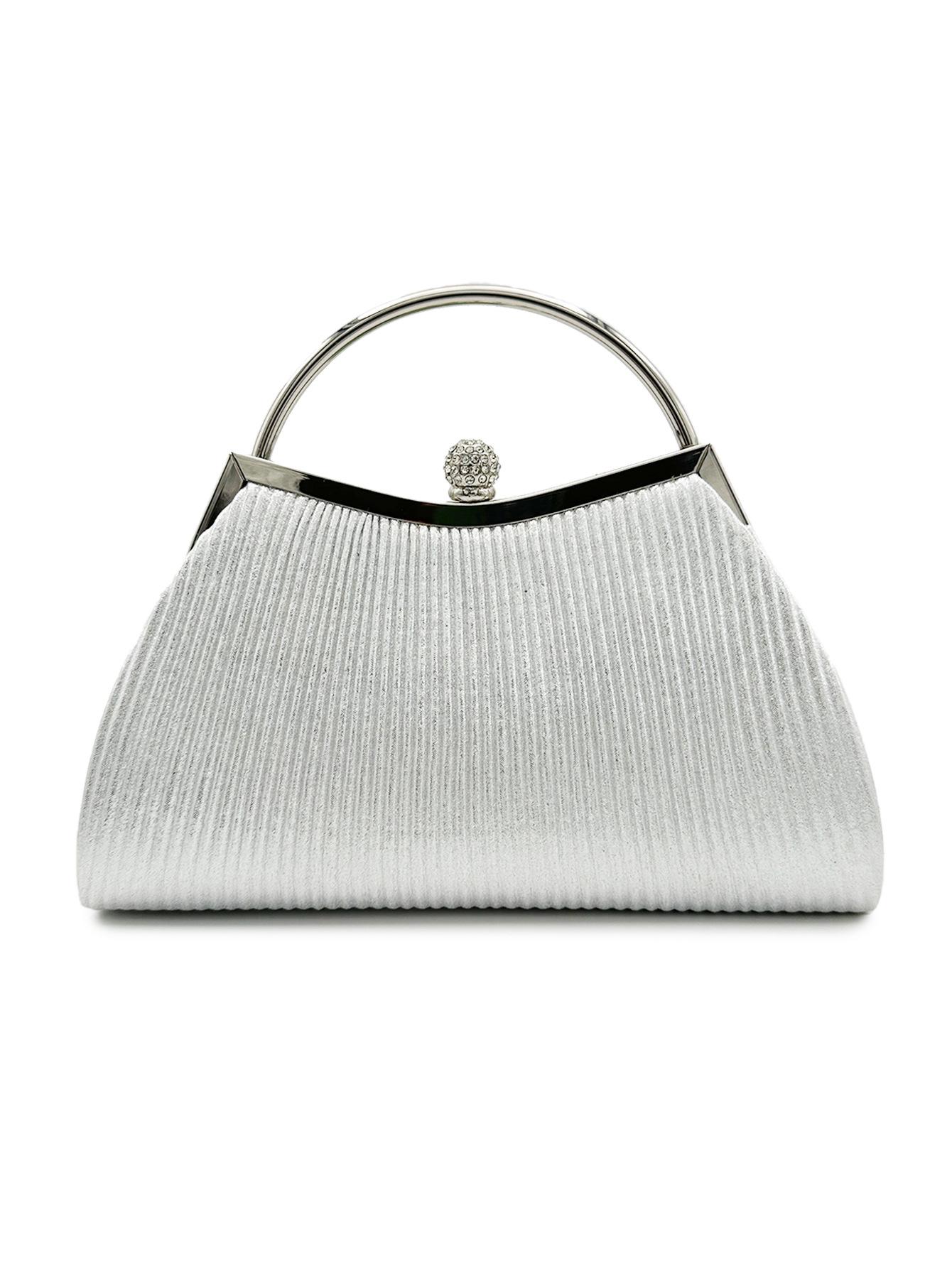 GRACE LUX Ženska svečana torbica, Srebrne boje