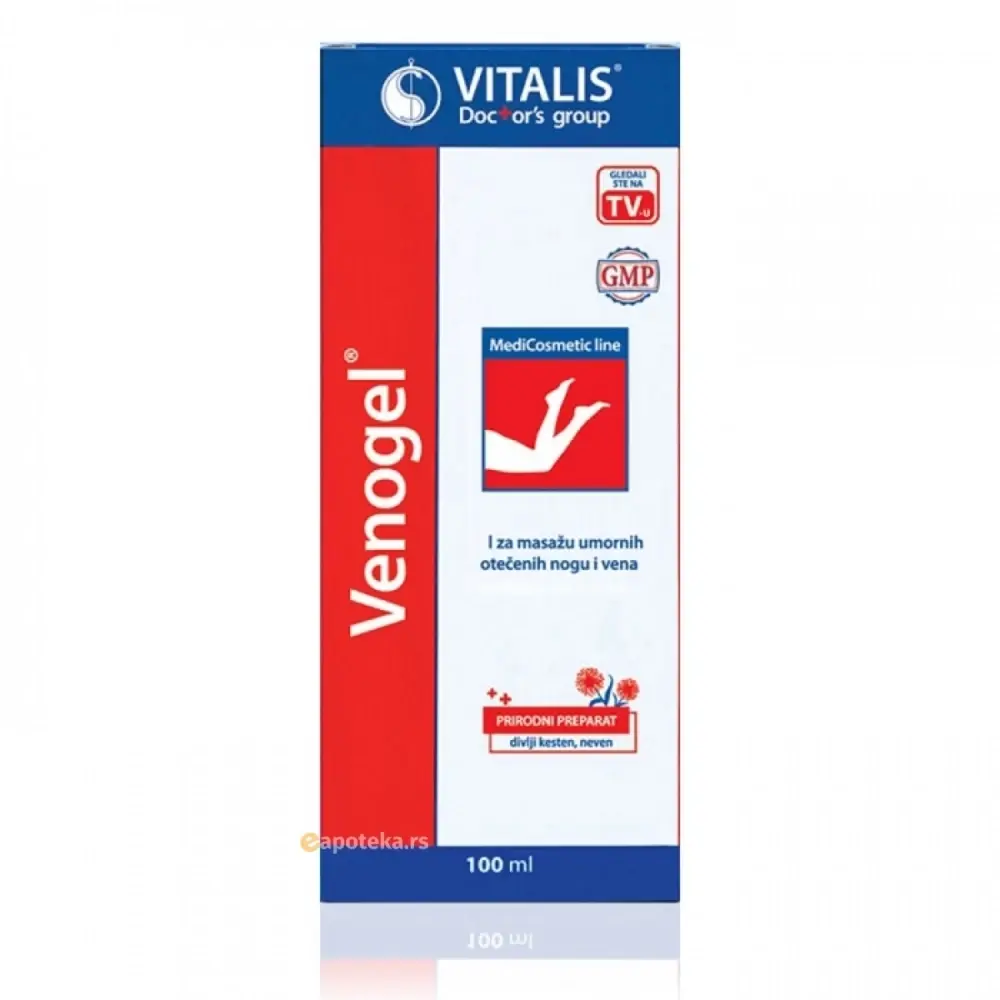 Selected image for VITALIS Venogel Gel za masažu umornih i otečenih nogu i vena 100 ml