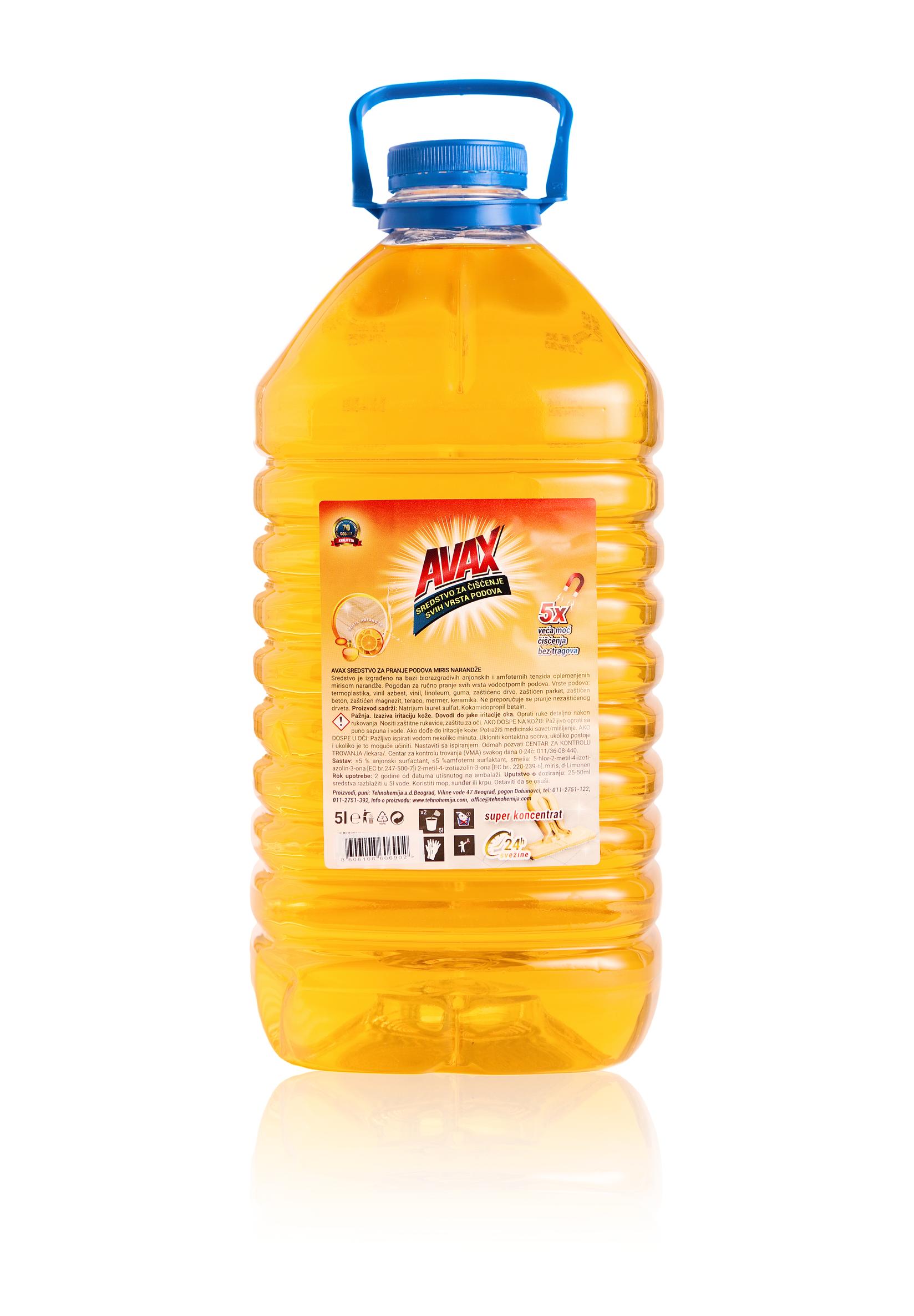 Avax Univerzalno sredstvo za cišcenje podova, Miris narandže, 5l