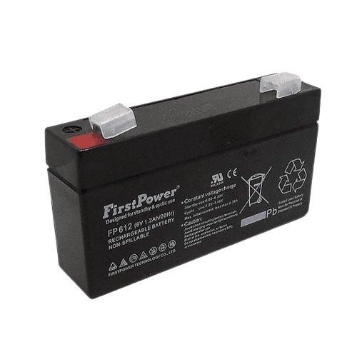 FIRST POWER Akumulator 6 V 1.2 Ah FP612, Terminal T1, Crni