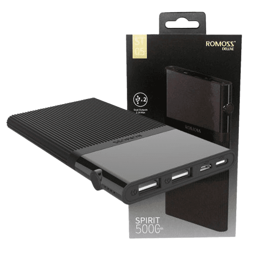 ROMOSS Power Bank Spirit, 5000mAh, Crni