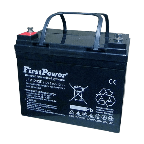 FIRST POWER Akumulator 12 V 33 Ah LFP1233D, Terminal T9, Crni