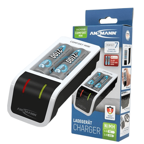 ANSMANN Punjač za baterije Comfort mini, NiMH NiCd AA 2100 mAh, Crni