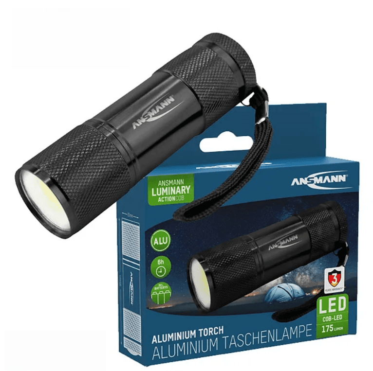 ANSMANN Baterijska lampa Action cob led, Crna