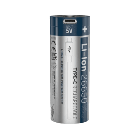 ANSMANN Punjiva Li-Ion baterija 26650 sa USB tip C ulazom za punjenje, 3.6V, 5100mAh