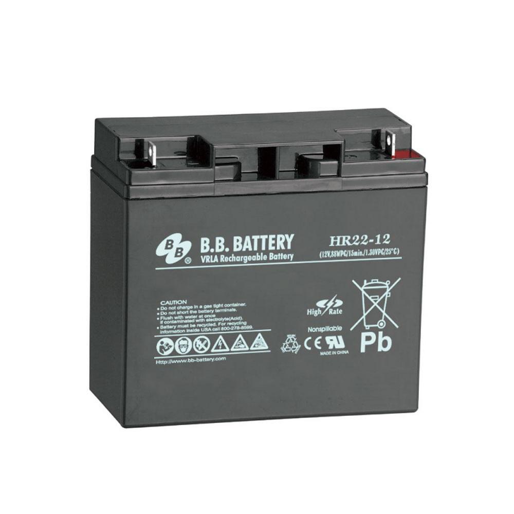 BB TECH Baterija terminal HR22-12 BB B1, 12 V, 22 Ah, Crna