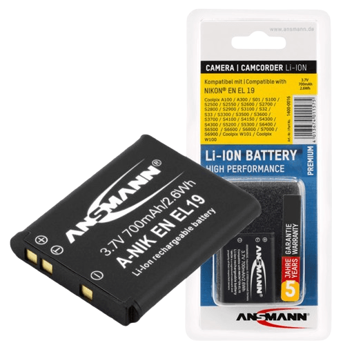 ANSMANN Baterija za kameru EN-EL 19, Li-Ion, 3.7V, 700mAh