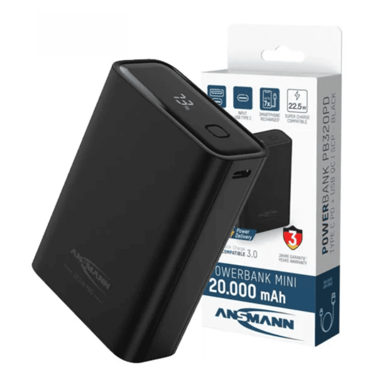 ANSMANN Eksterna baterija 20000mAh PB222PD, Crni