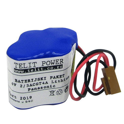 TELIT POWER  Baterija Ge Fanuc CNC-PLC Litijum BR-2/3AGCT4A, 6 V, 2400 mAh