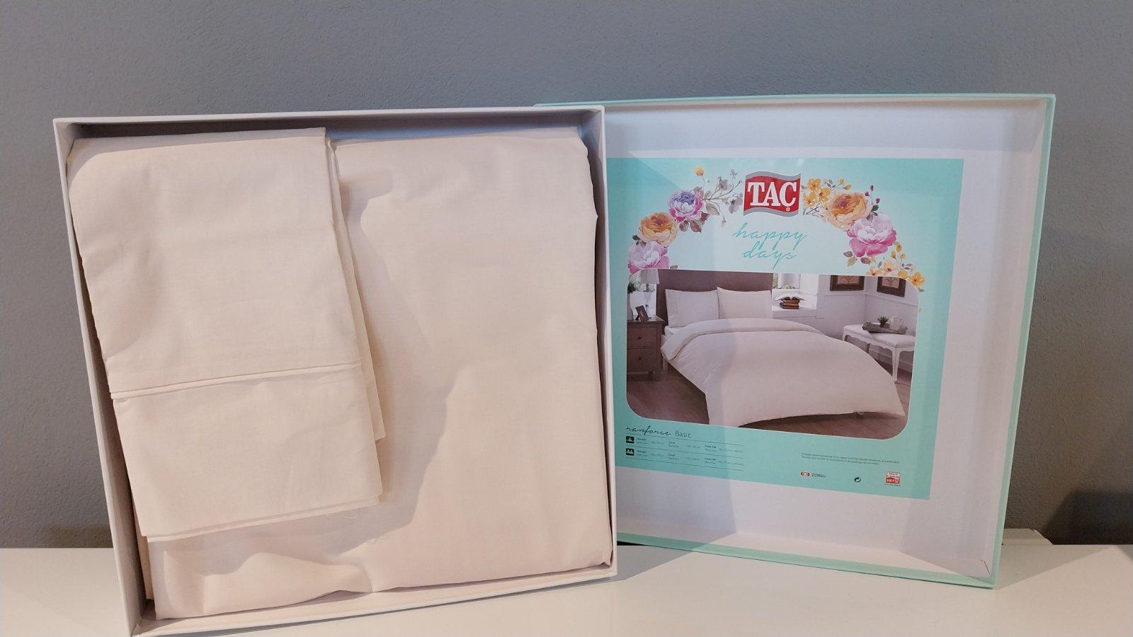 Tac Set posteljine Basic, 160x220cm, Krem