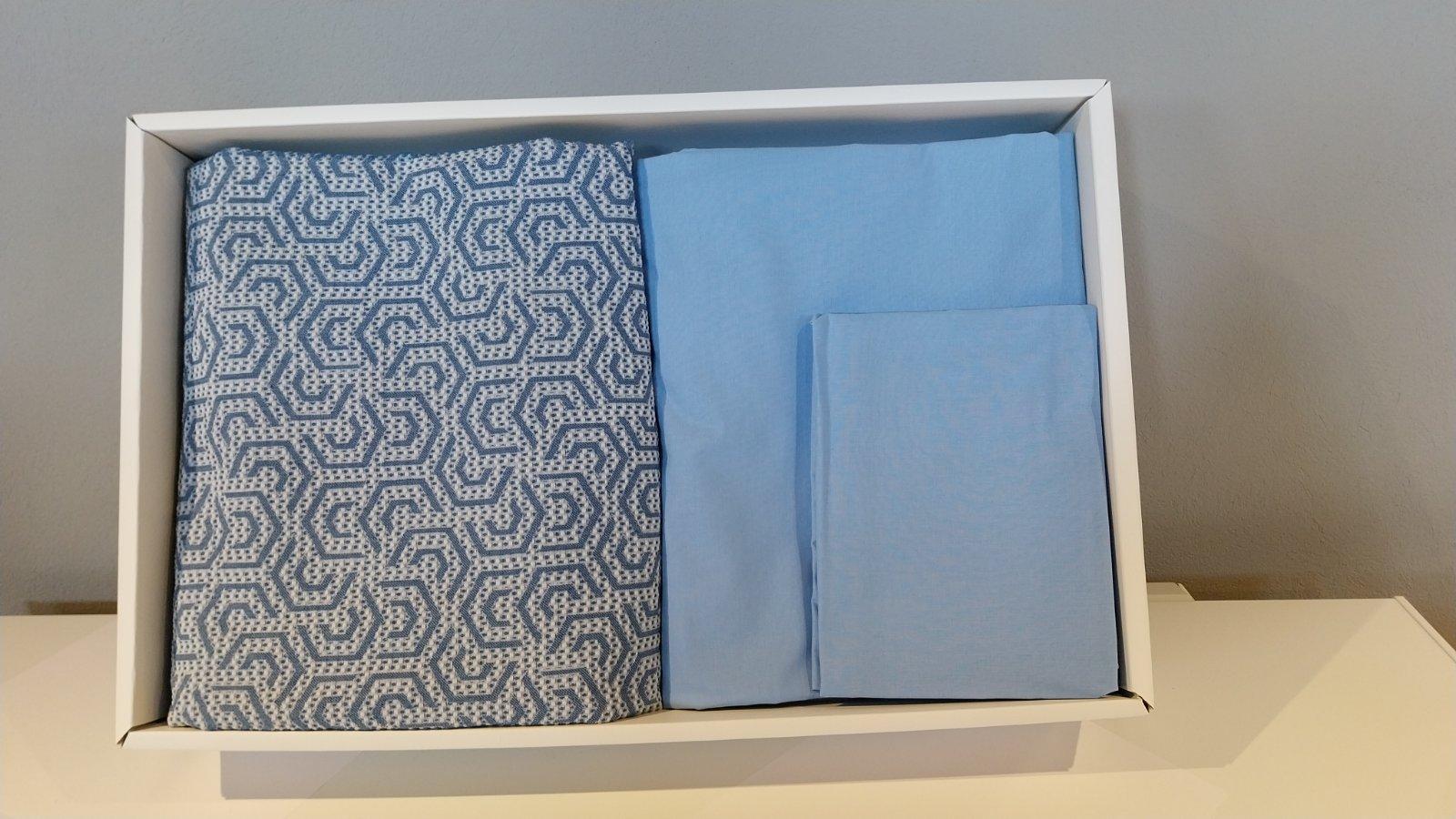 Tac Set posteljine sa prekrivačem Elise, 200x220cm, Plavi