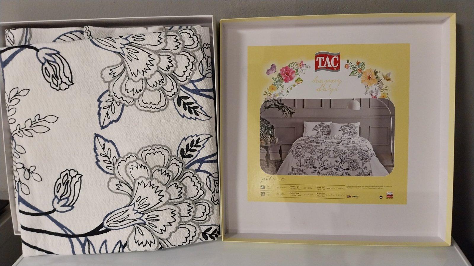 Tac Set posteljine sa prekrivačem Lucy, 100x200cm, Beli