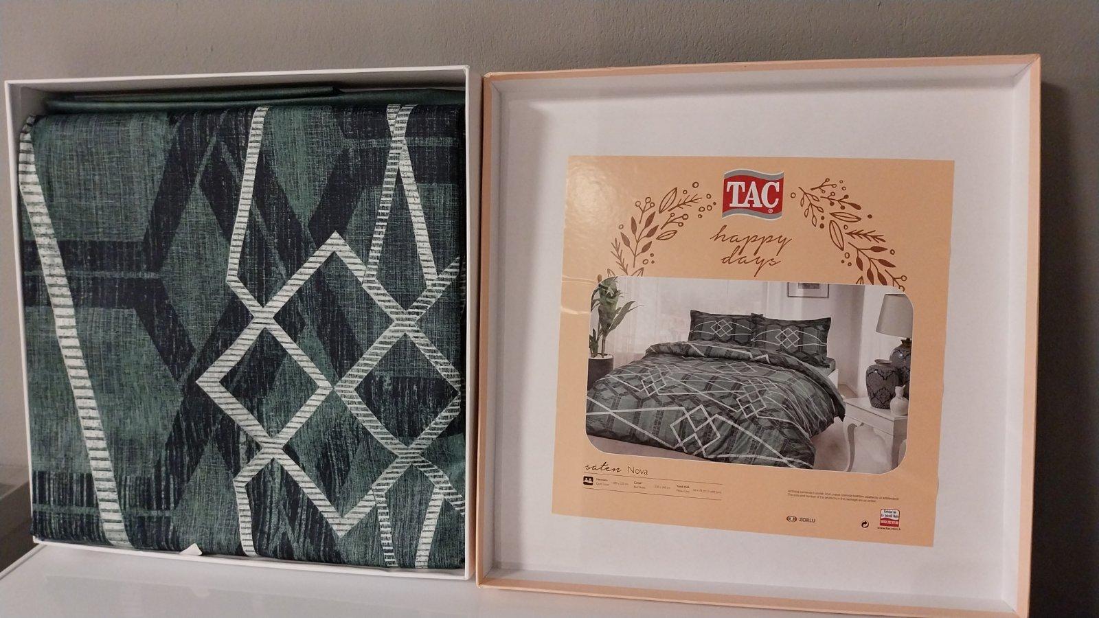 Tac Set posteljine Nova, Satenski, 200x220cm, Zimzeleni