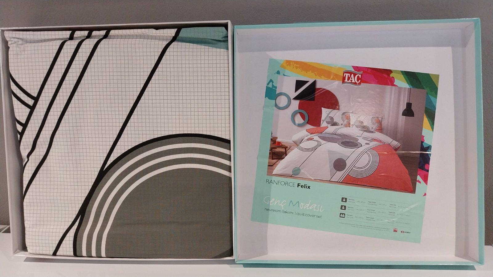 Tac Set posteljine Felix, 160x200cm, Belo-crveni