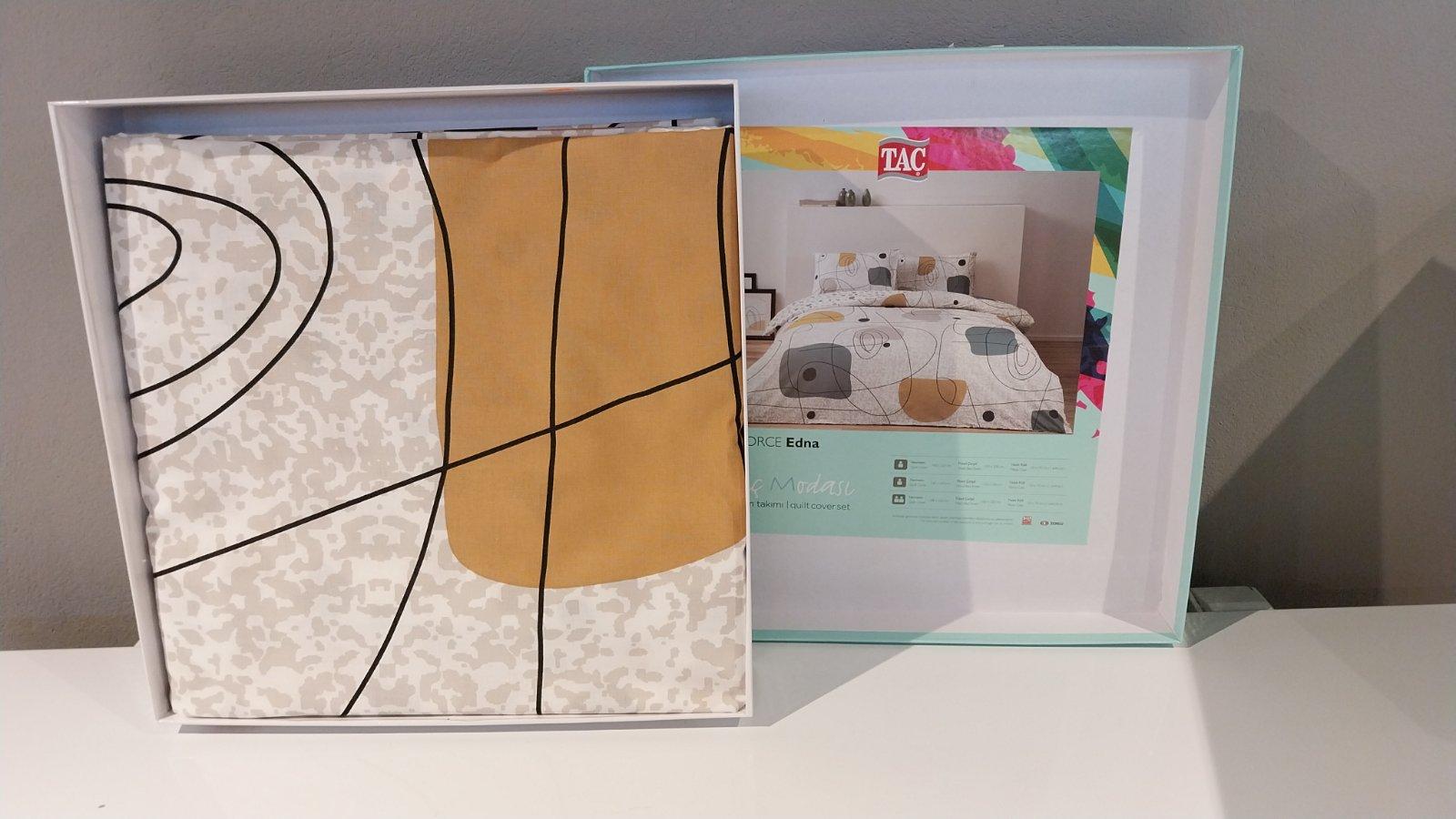 Tac Set posteljine Edna, 100x200cm, Belo-bež