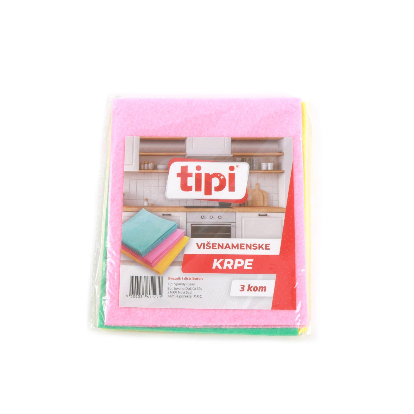 Tipi Višenamenska krpa Ekonomik, 3 komada, Šarena