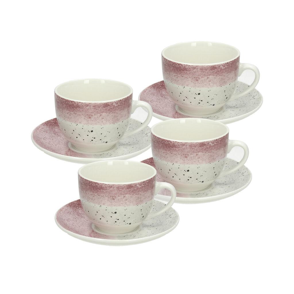 Tognana Set šoljica za kapućino Edge Shade, 4 komada, Roze-beli